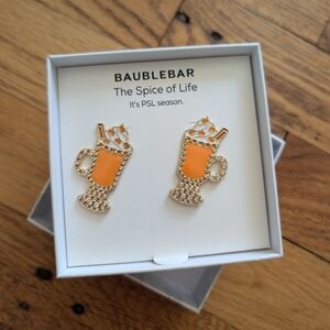 NIB BaubleBar Pumpkin Spice Latte Stud Earrings